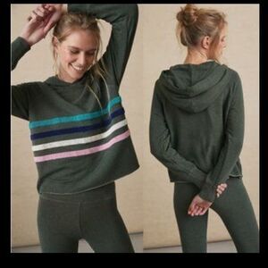Anthropologie Sundry Galen Chenille Striped Hoodie NWT
